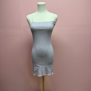 Purple and White Checkered Dress